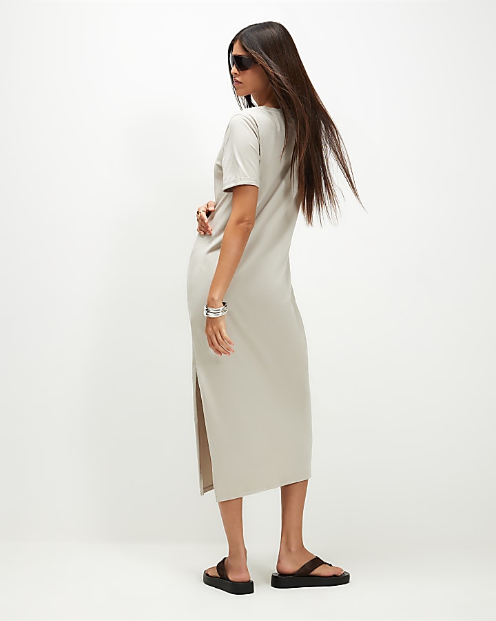 Cream Cotton World Tour Midi T-Shirt Dress