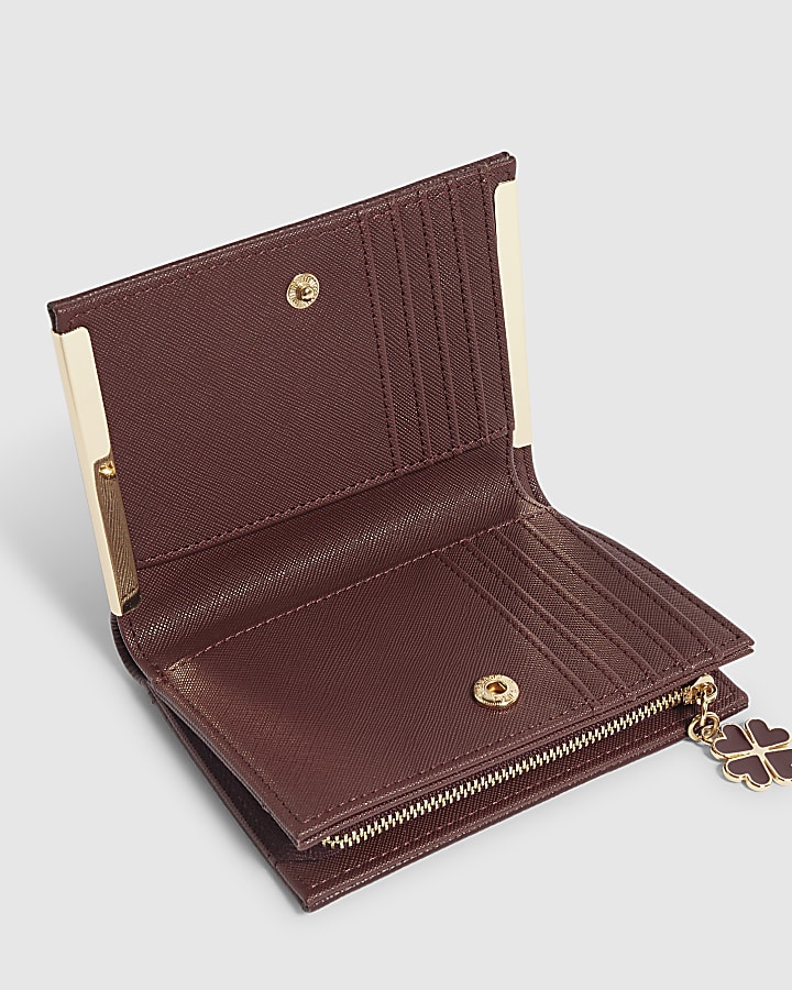 Burgundy RI Embossed Medium Foldout Purse