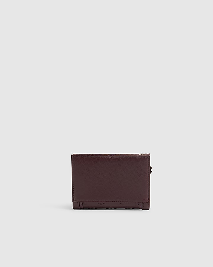 Burgundy RI Embossed Medium Foldout Purse