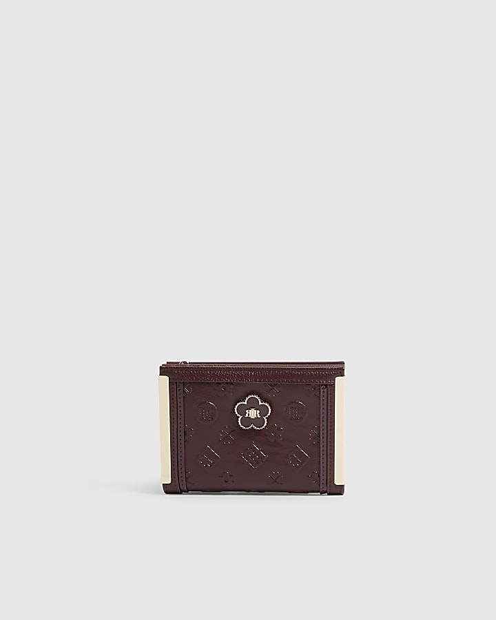 Burgundy RI Embossed Medium Foldout Purse
