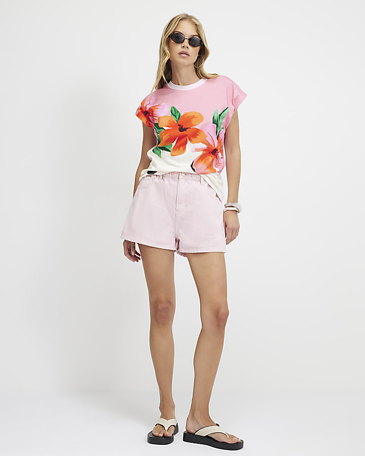 Pink Flower Polka Dot T-Shirt