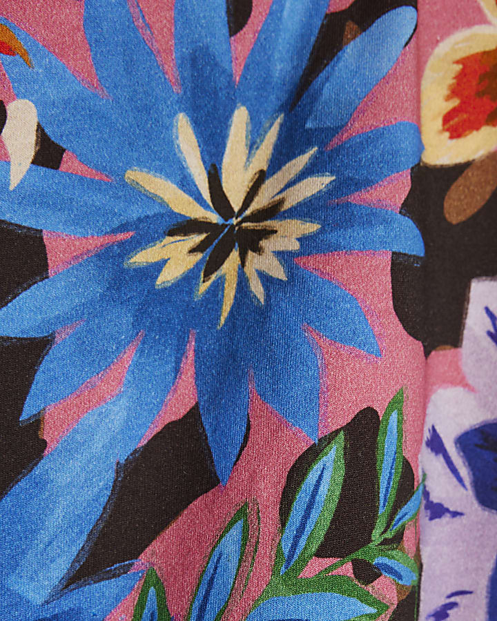 Pink Cotton Animal Floral T-Shirt