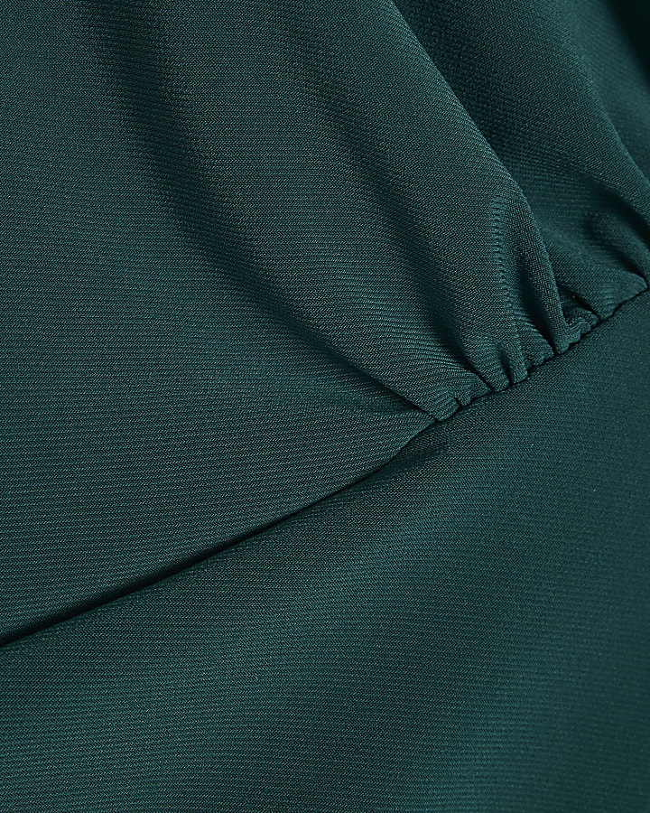 Green Drawstring Wide Leg Trousers