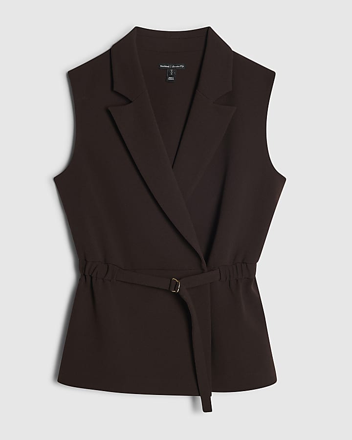 Brown Elasticated Waistcoat