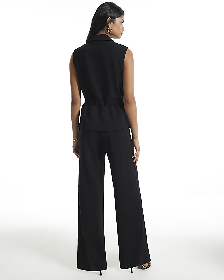Black Elasticated Waist Jumpsuit