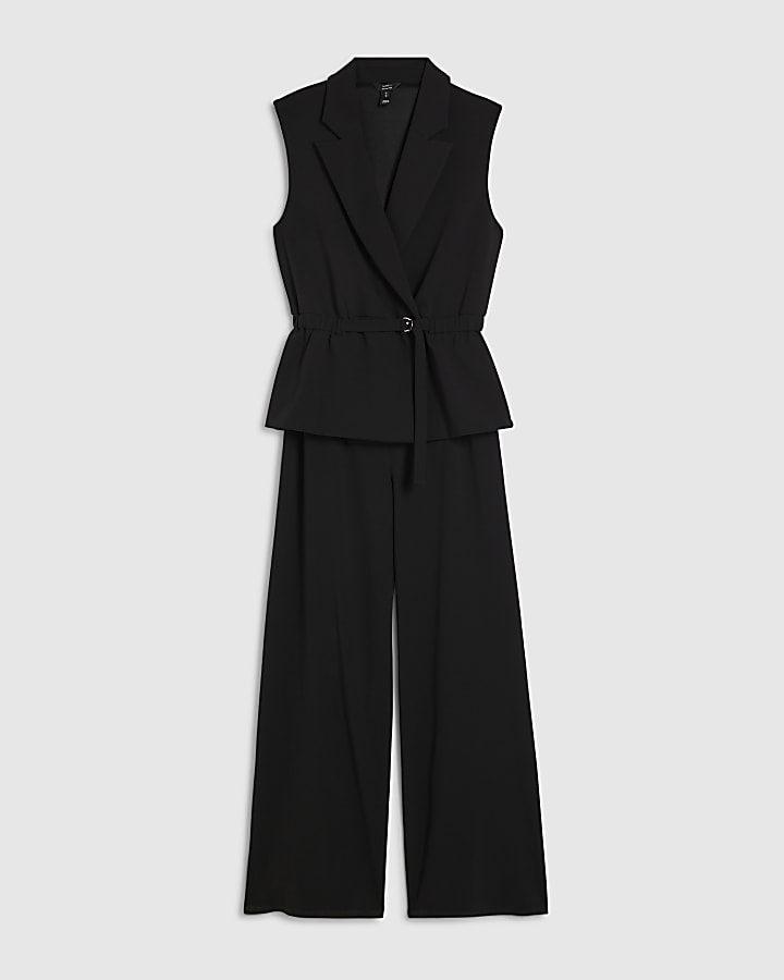 Black Elasticated Waist Jumpsuit