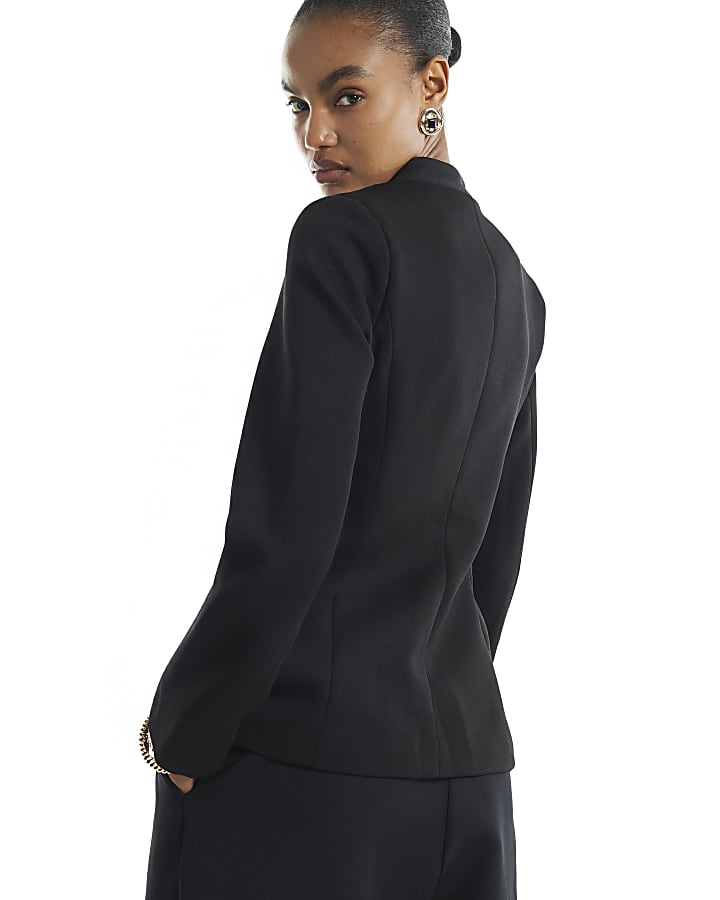 Black Gold Buckle Belted Blazer