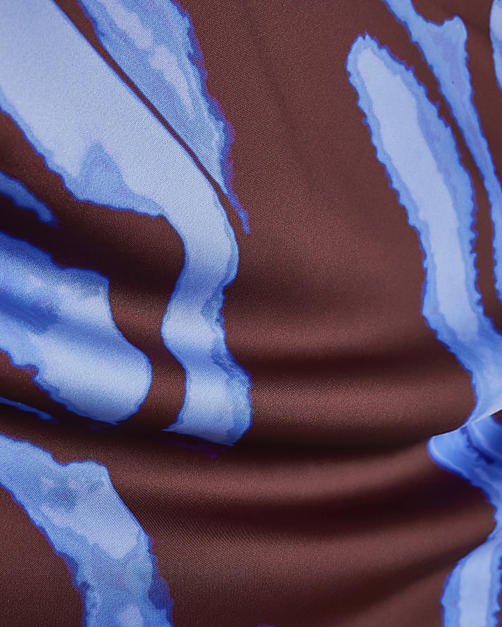 Blue Zebra One Shoulder Top