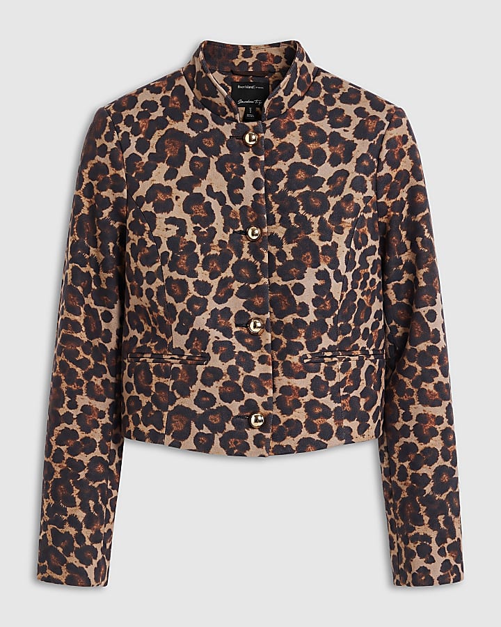 Brown Leopard Print Drummer Jacket