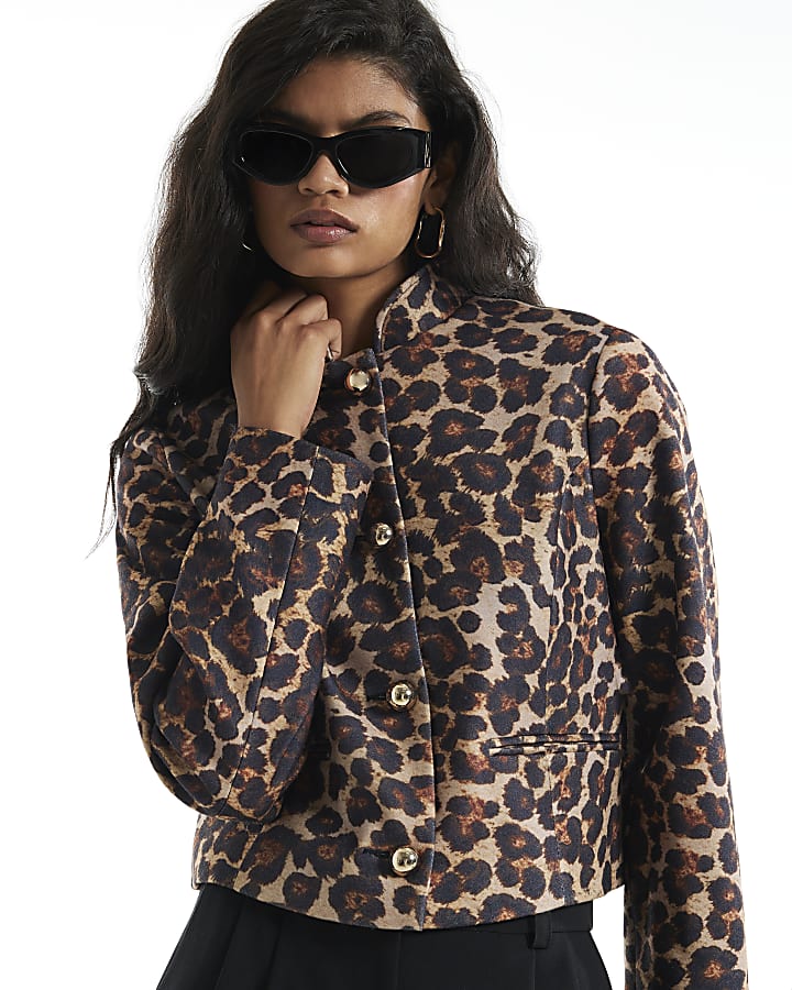 Brown Leopard Print Drummer Jacket