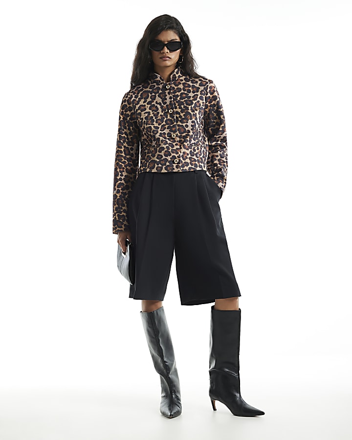 Brown Leopard Print Drummer Jacket