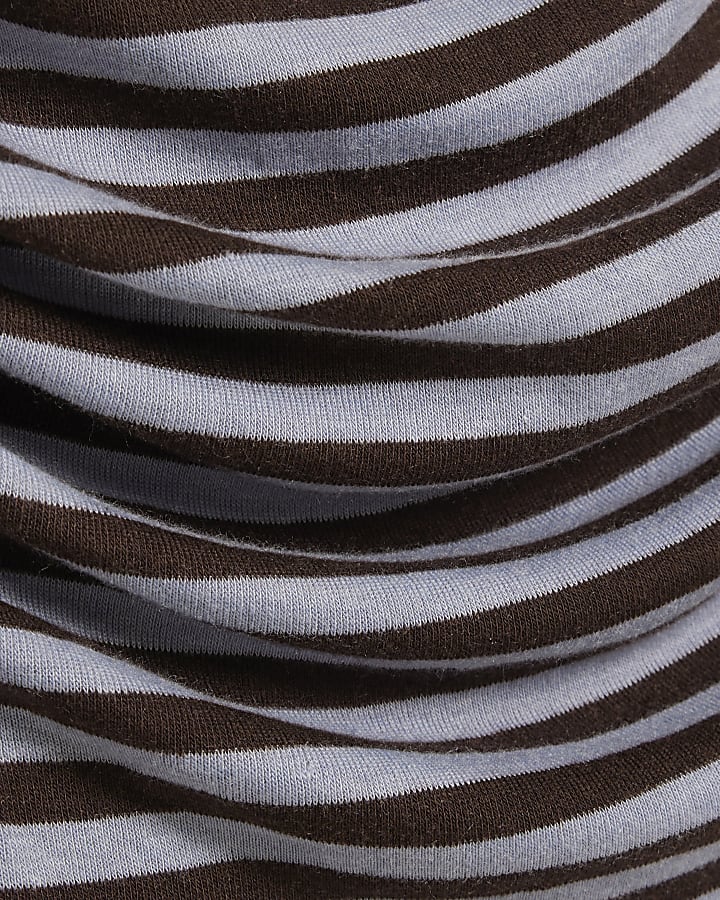 Blue Stripe Drapey Long Sleeve Top