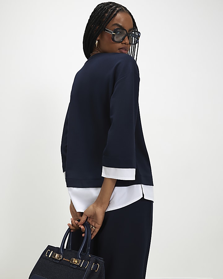 Navy Premium Hybrid Sweatshirt