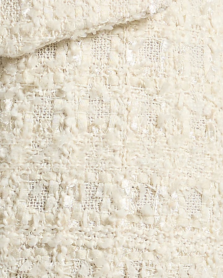 Cream Boucle Welt Pocket Mini Skirt