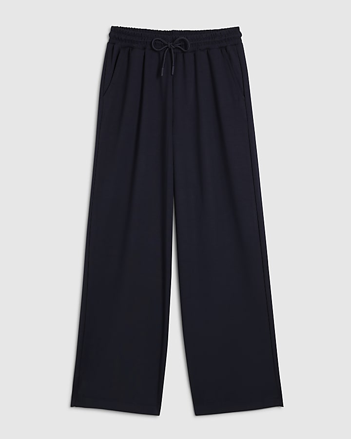 Petite Navy Premium Wide Leg Trousers