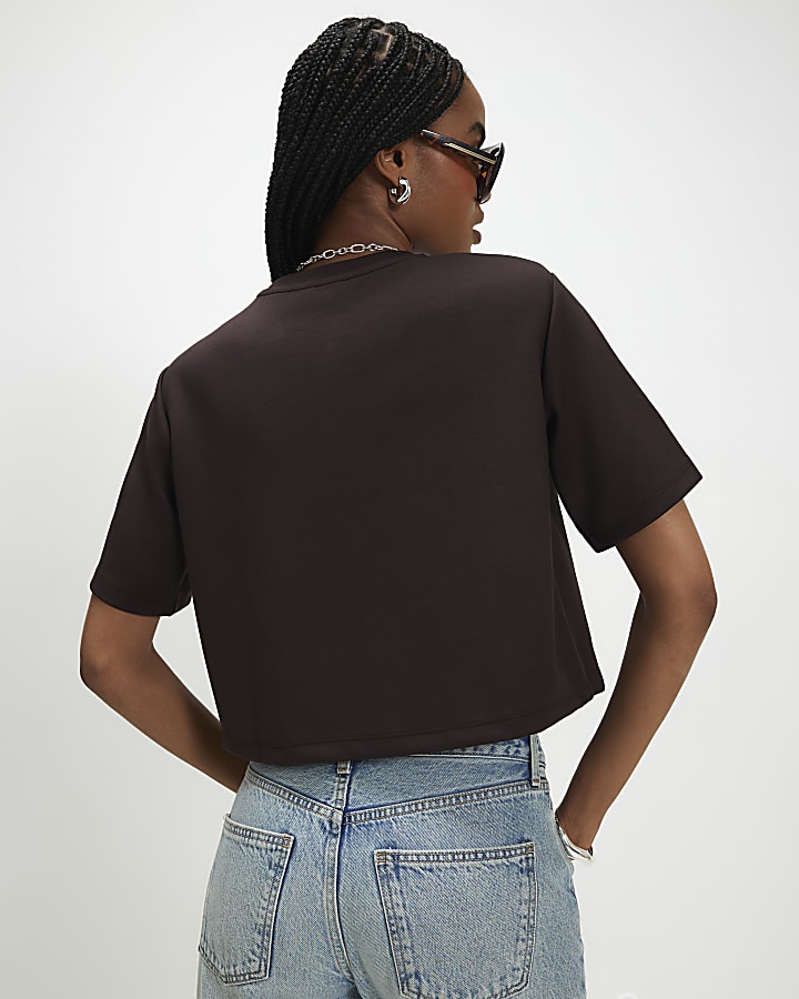 Brown Premium Shoulder Pad T-Shirt
