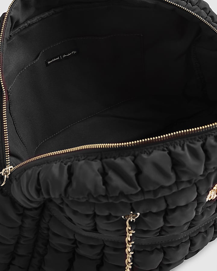 Black Quilted Chain Handle Holdall