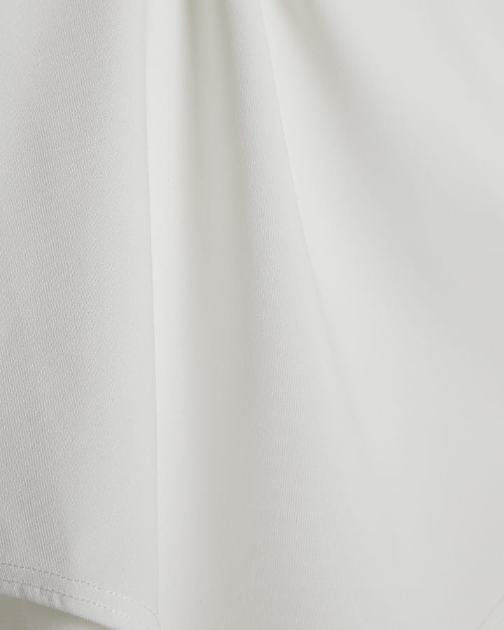 White Short Sleeve Scoop Neck Bodysuit