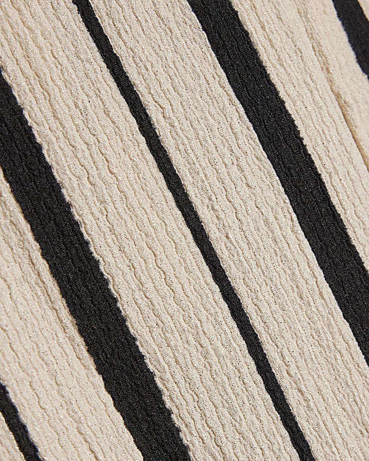 Cream Stripe Textured Tank Top
