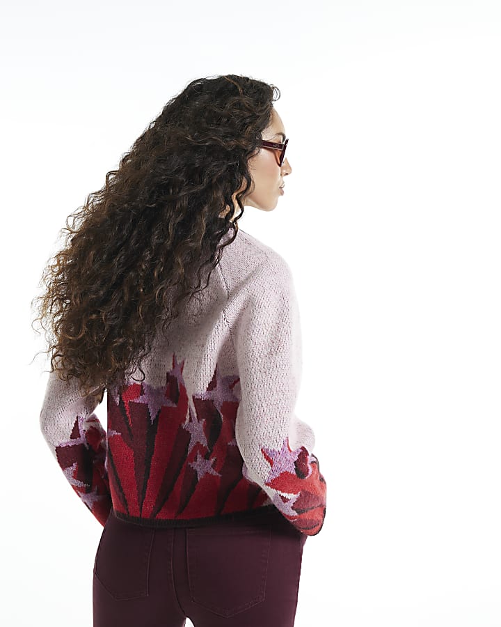 Pink Shooting Star Knit Cardigan