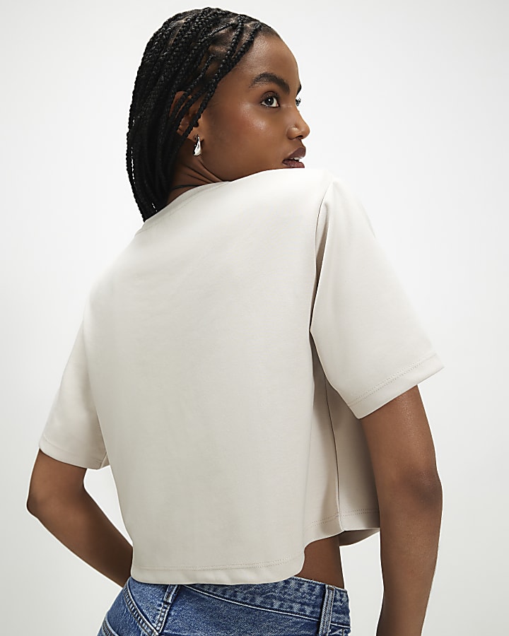 Cream Premium Shoulder Pad T-Shirt