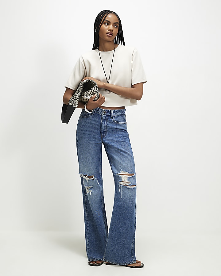 Cream Premium Shoulder Pad T-Shirt