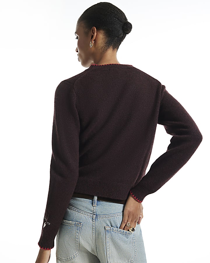 Brown Knit Star Jumper