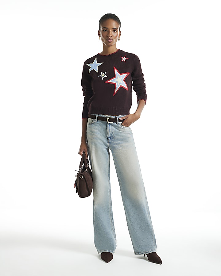 Brown Knit Star Jumper