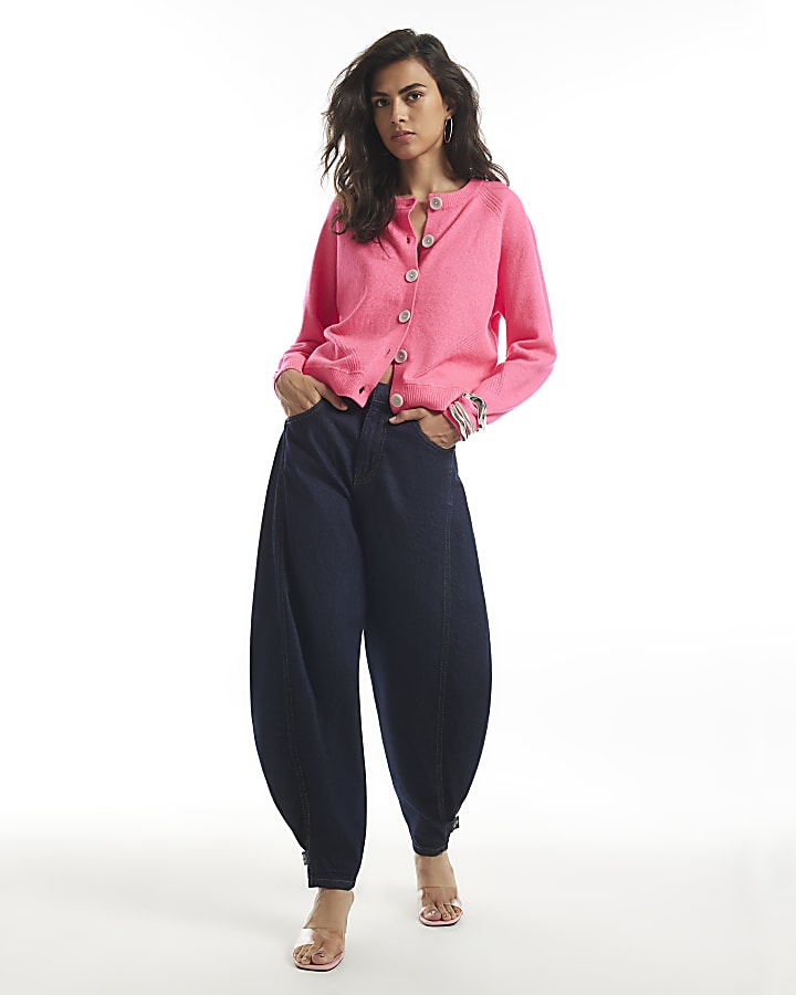 Pink Button Up Cardigan