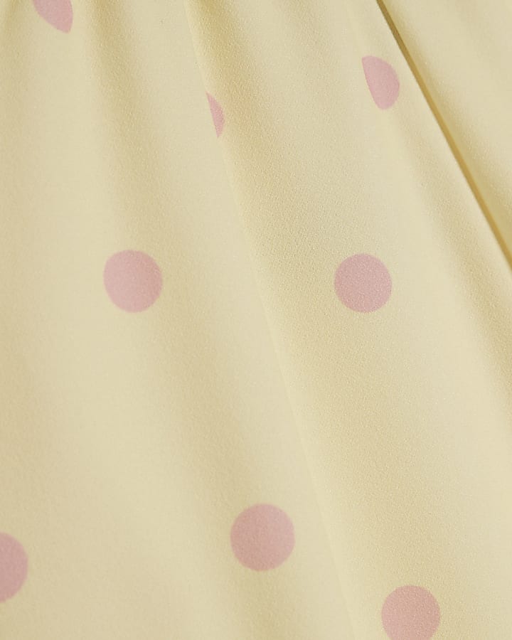 Yellow Spot Print Wide Leg Trousers