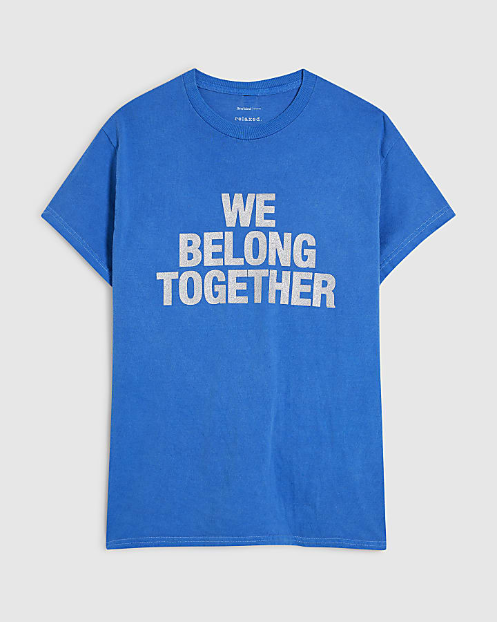 Blue We Belong Together Boyfriend Fit T-Shirt