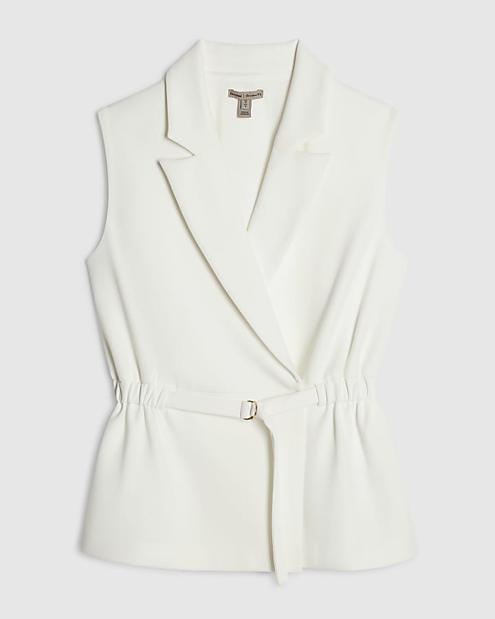 White Elasticated Waistcoat