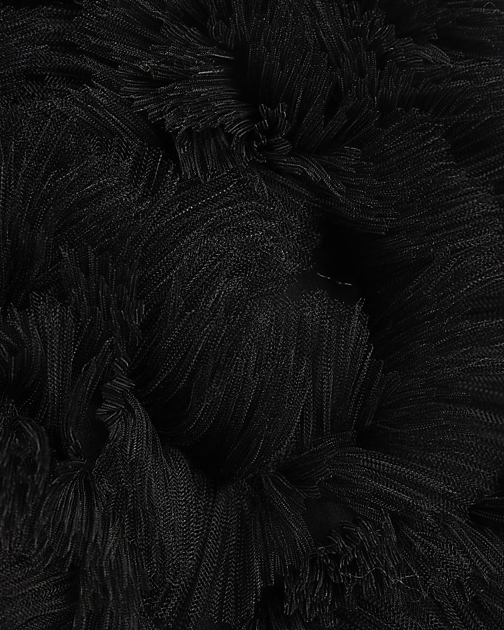 Black Ruffle Frill Bodysuit