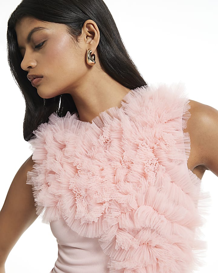 Pink Ruffle Frill Bodysuit
