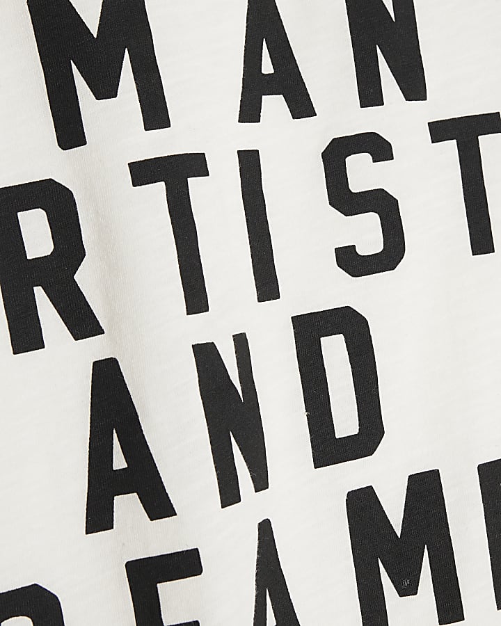 White Long Sleeve Artist Raglan Top