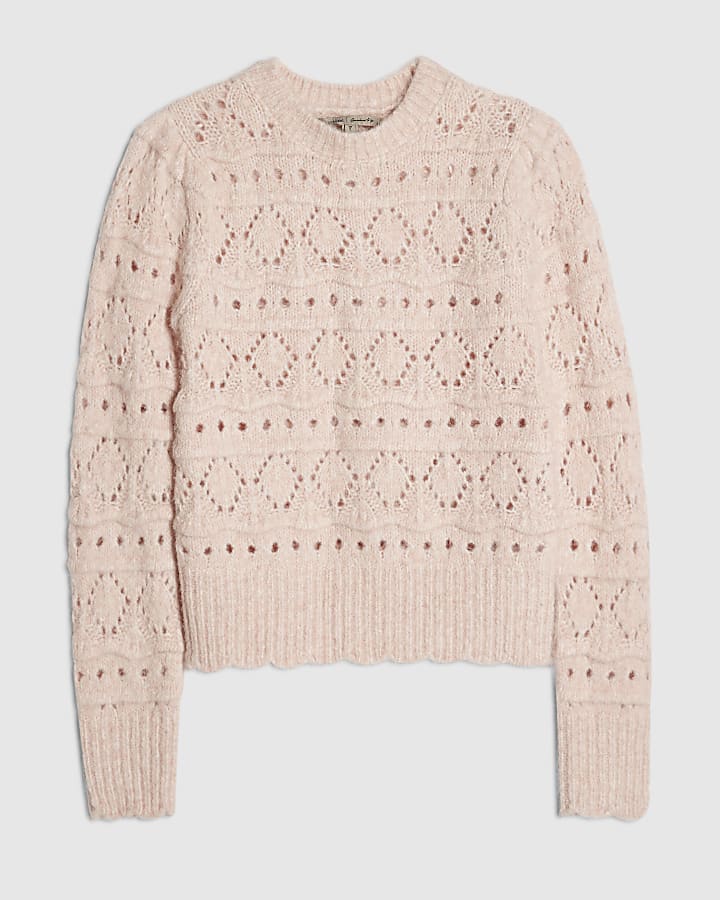 Pink Open Stitch Jumper