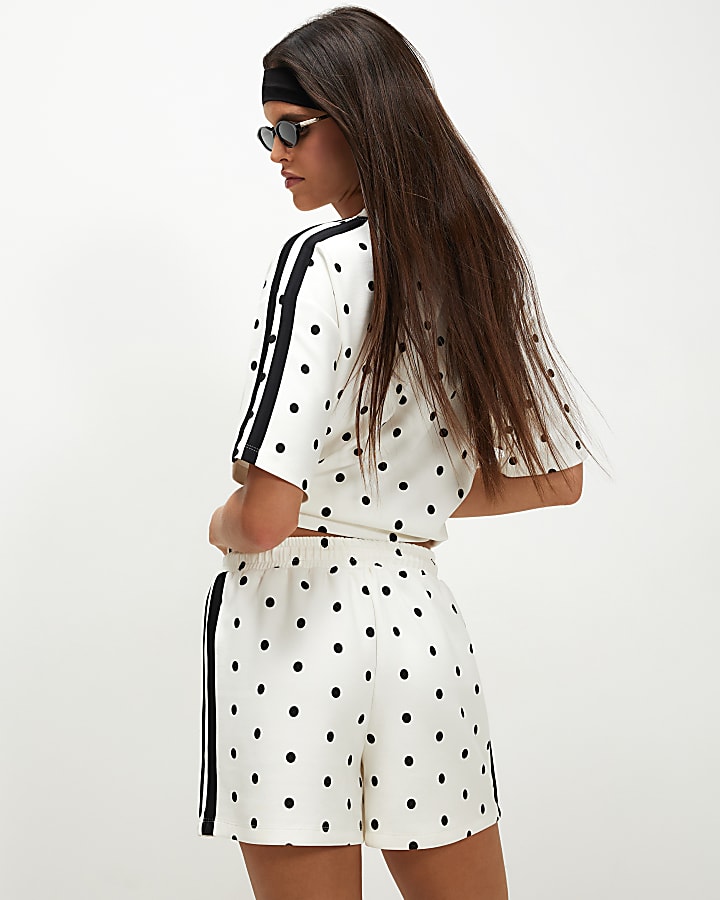 Cream Premium Polka Dot Tape Shorts