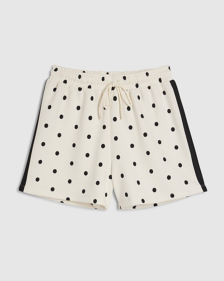 Cream Premium Polka Dot Tape Shorts