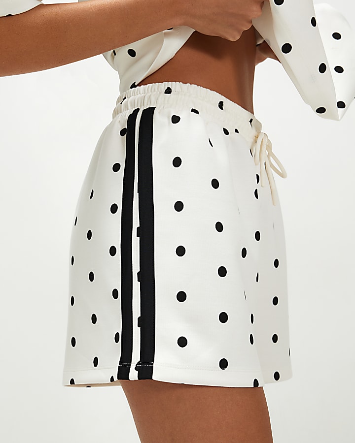 Cream Premium Polka Dot Tape Shorts