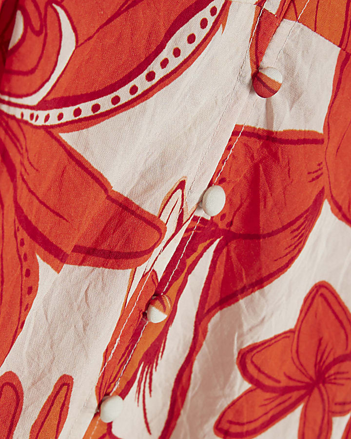 Red Floral Playsuit