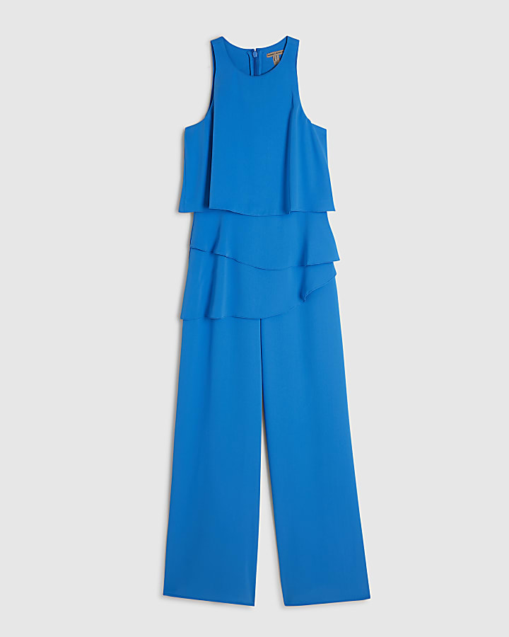 Blue Overlay Jumpsuit