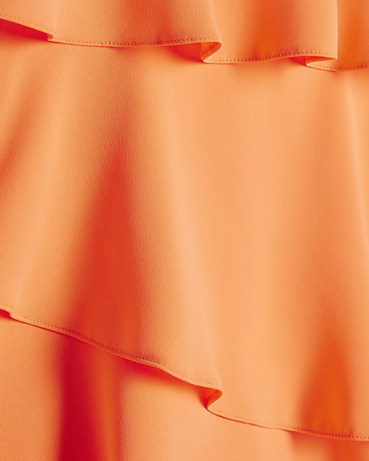 Orange Neon Frill Layer Playsuit