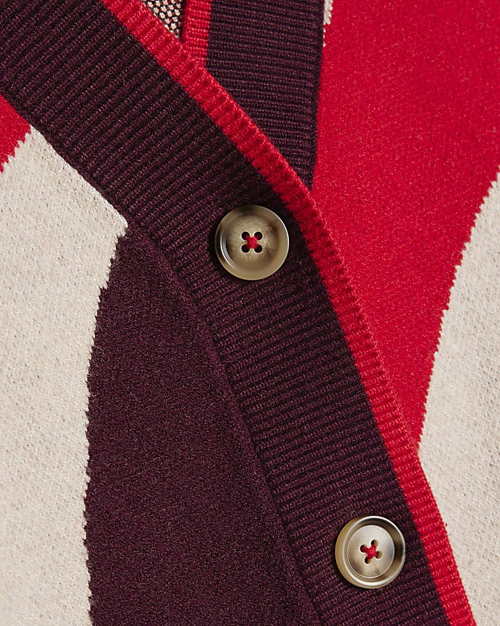 Red Swirl Knit Cardigan