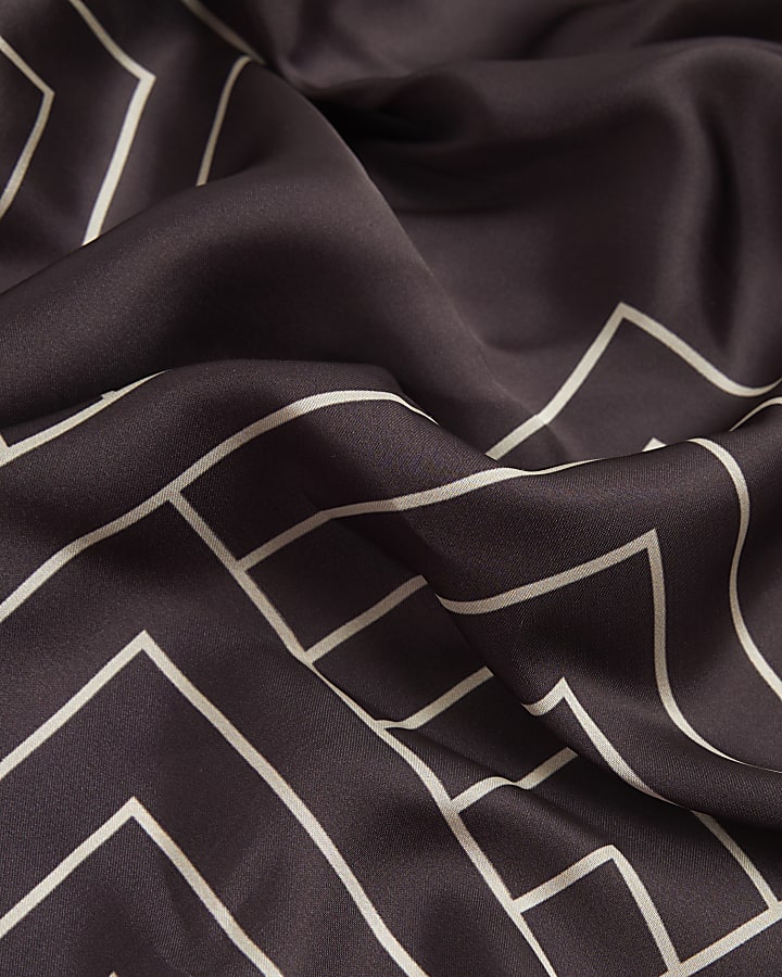 Black Geometric Satin Scarf
