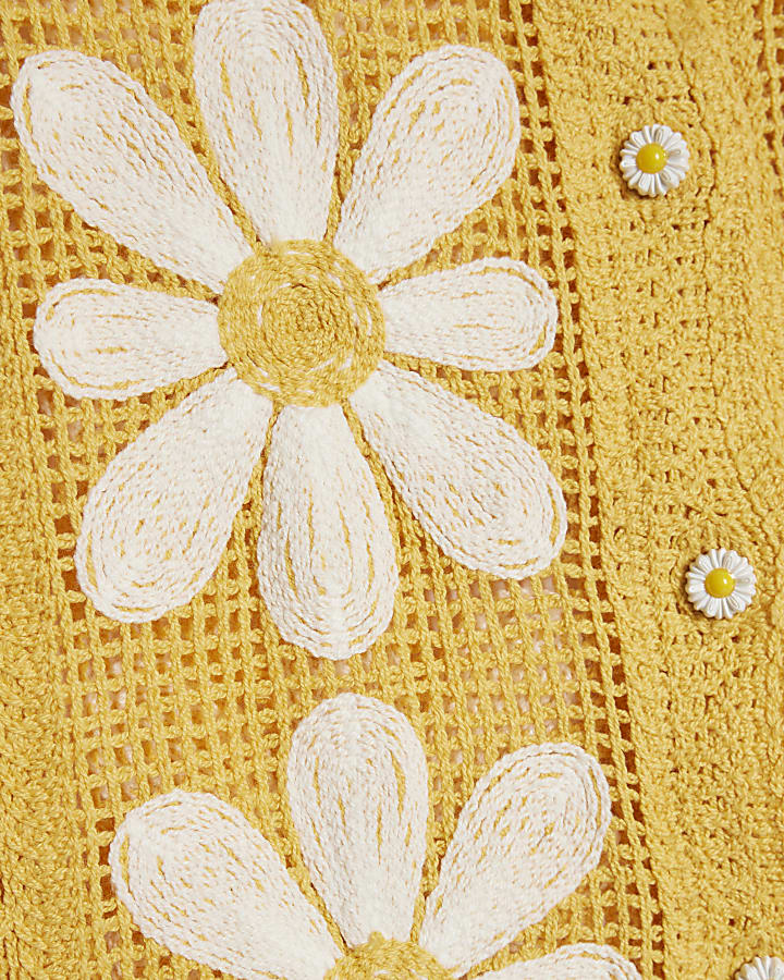 Yellow Daisy Crochet Waistcoat