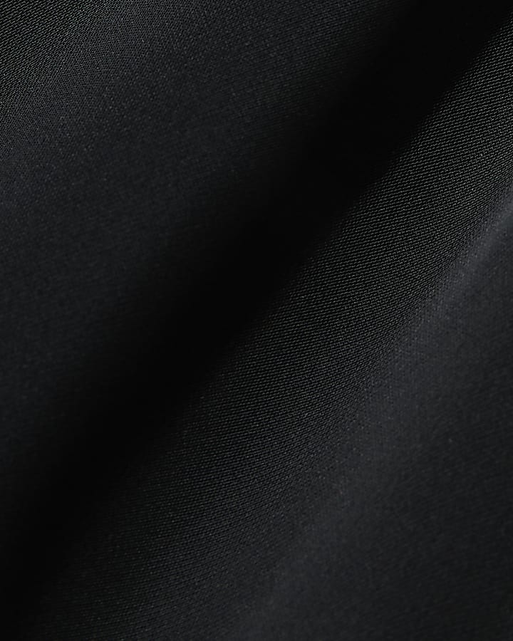 Black Turnback Sleeve Shirt