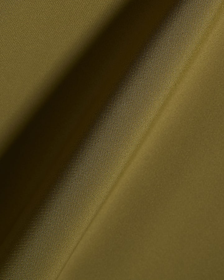 Khaki V Neck Batwing Top