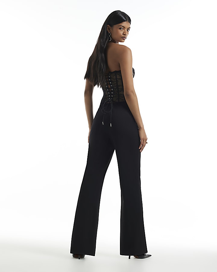 Black Kick Flare Trousers