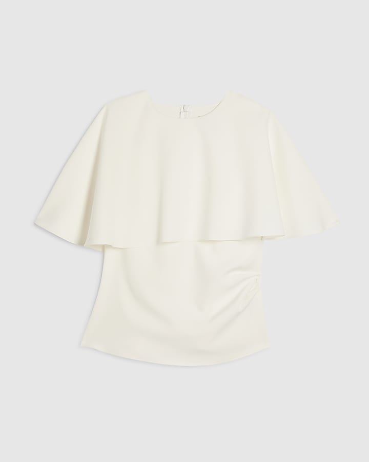 White Cape Blouse