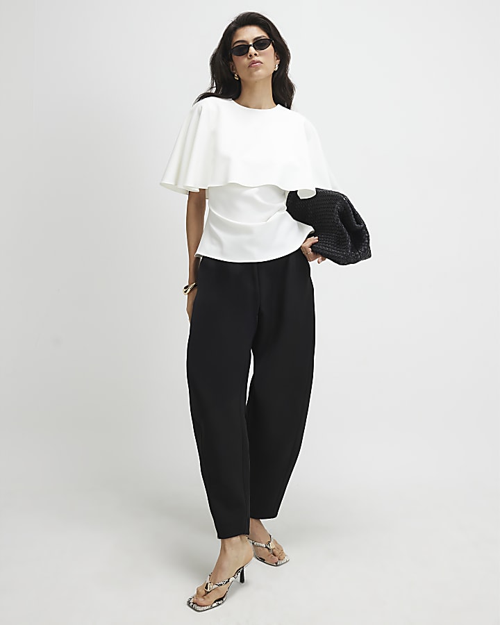 White Cape Blouse